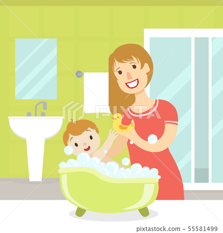 Mother And Son Bathing white slaves