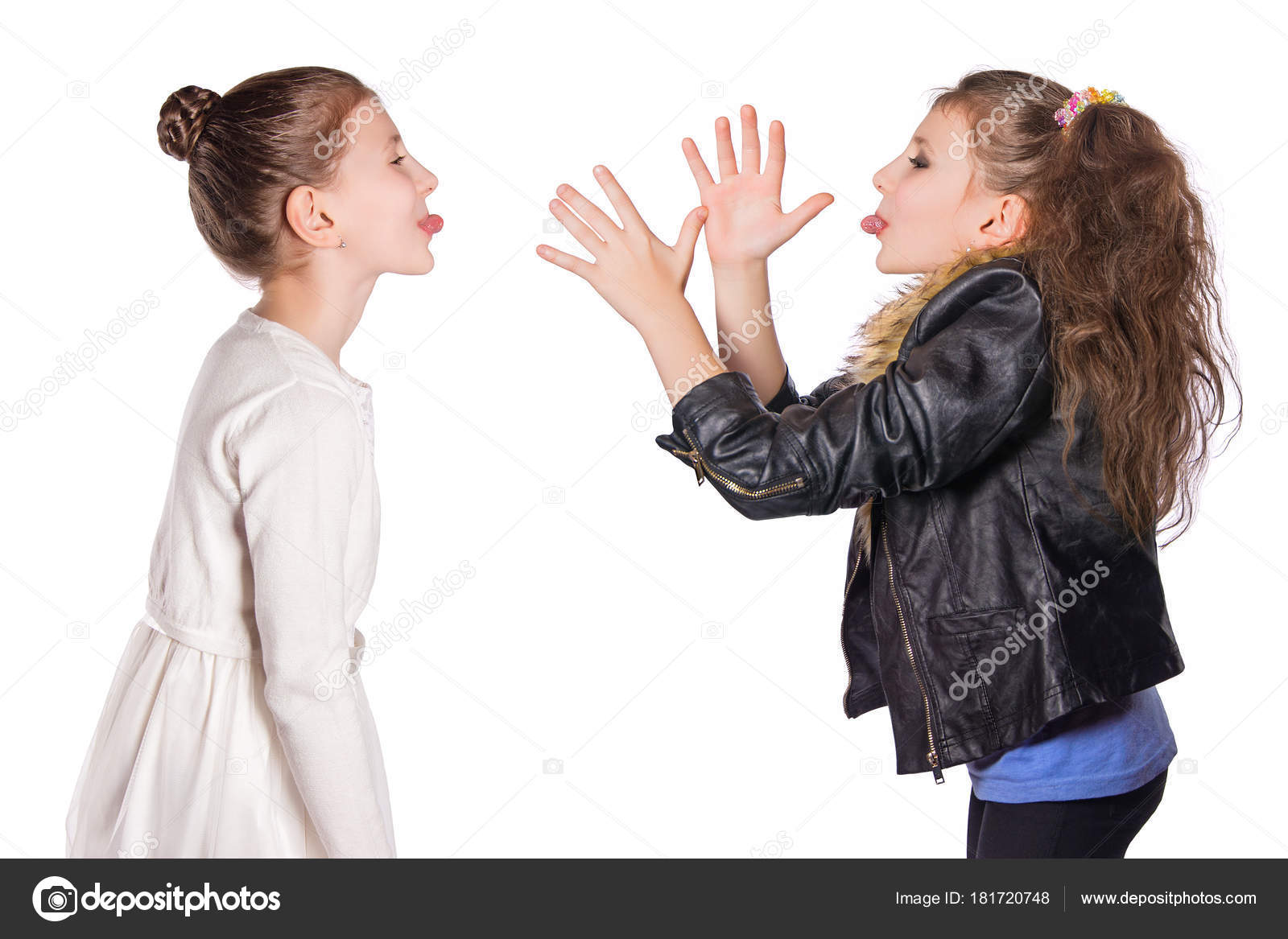 girls teasing each other