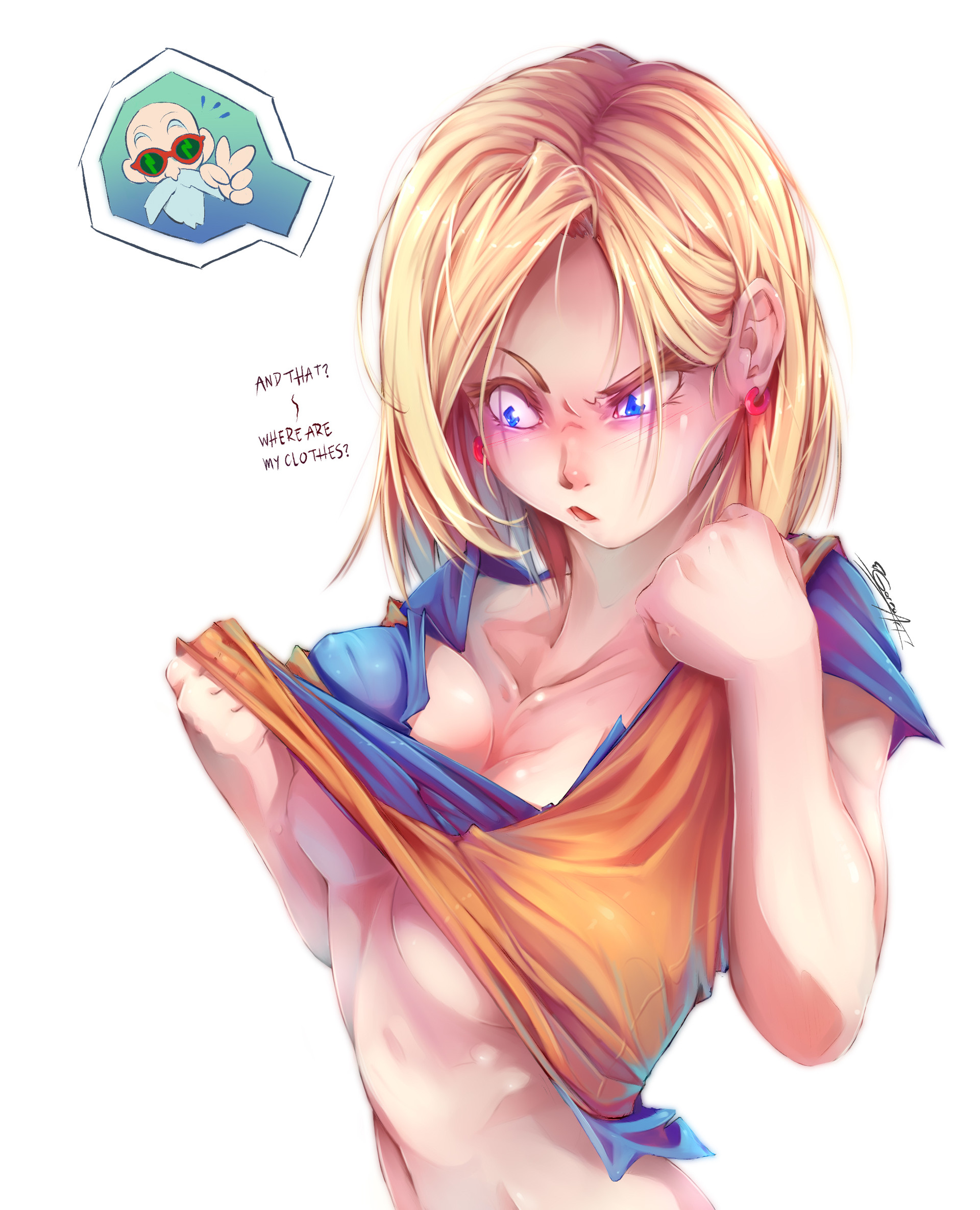 andy goldie share android 18 art photos
