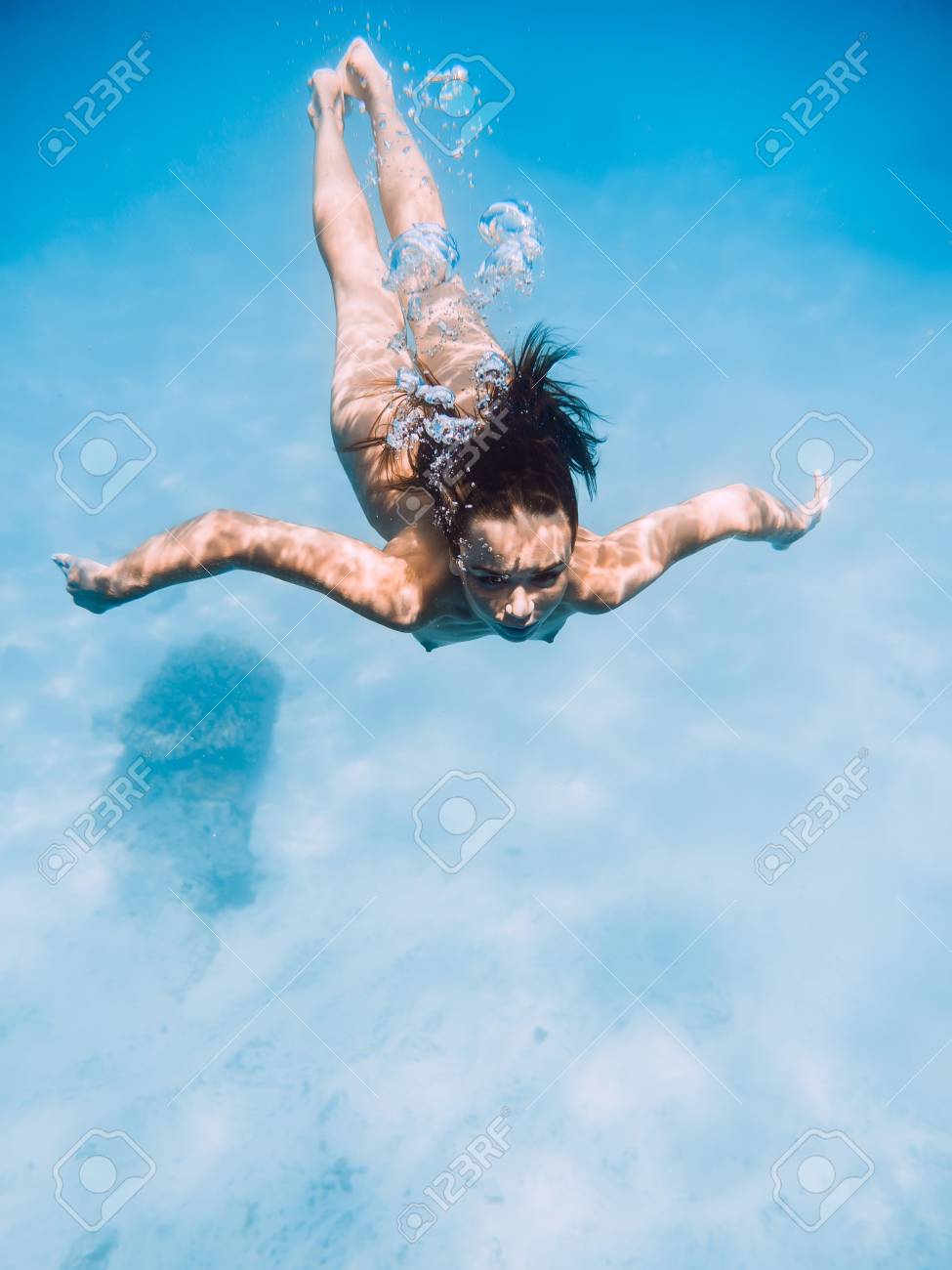 naked women swimming