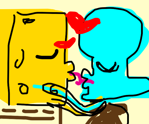 brett hardie add photo spongebob and squidward kissing