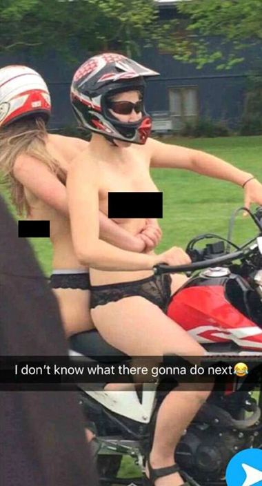 christian grein add topless girls on motorcycles photo